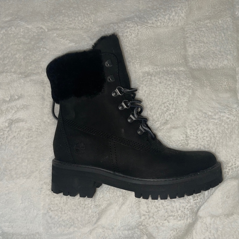 Black Fur Timberland Boots
